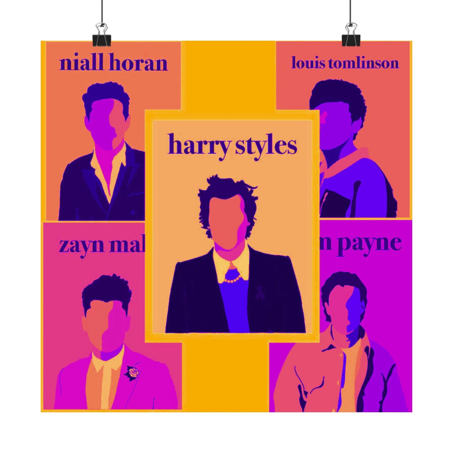 One Direction Artists Satin Poster.